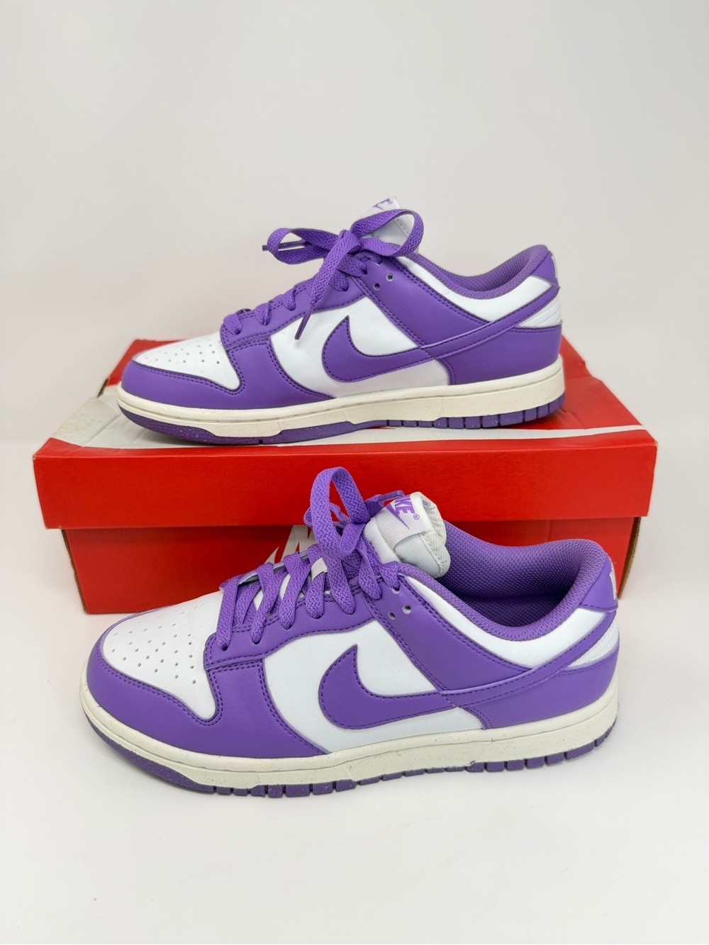 Nike Low-Top Dunks in White and Purple